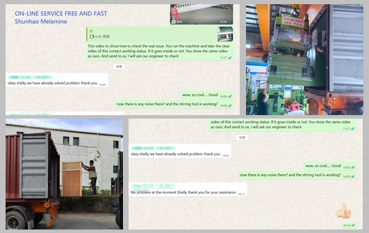 शुनहाओ फैक्ट्री मेलामाइन वेयर मोल्डिंग मशीन और प्रीहीटिंग मशीन शिपमेंट